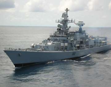 Indian Navy said INS Mumbai Tarkash were diverted to help cargo ship