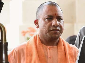 CM Adityanath arrives for a cabinet meeting at Lok Bhawan in Lucknow on Tuesday