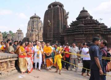 PM Modi at the Lingaraj Temple in Odisha 