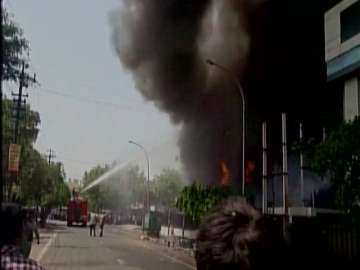 Six dead as massive fire breaks out at LED factory in Noida 