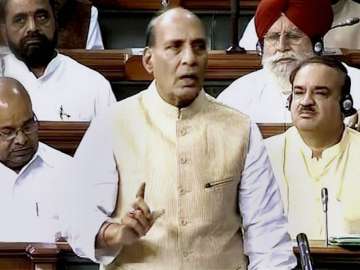 Union Home Minister Rajnath Singh speaks on the floor of Lok Sabha 