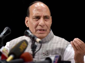 Rajnath Singh interacts with the media in Kolkata on Friday