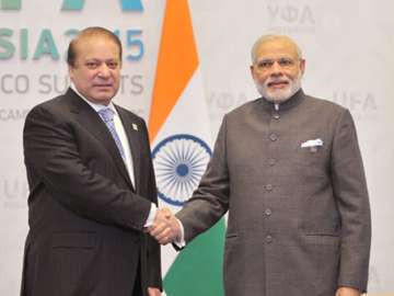 File pic of Nawaz Sharif and Narendra Modi 