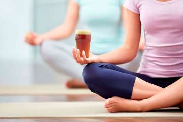 yoga with beer is good for health