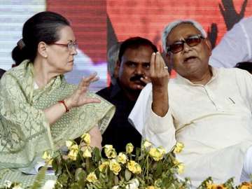 File pic of Sonia Gandhi and Nitish Kumar 