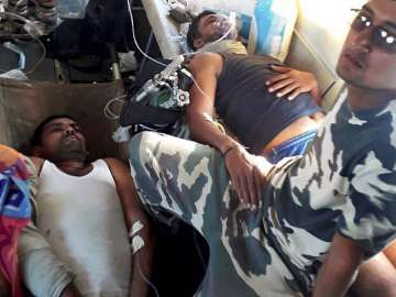 Injured CRPF being brought to Raipur for treatment on Monday