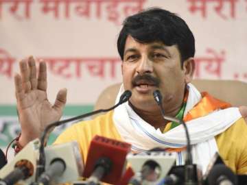 Delhi BJP chief Manoj Tiwari speaks to media in national capital 