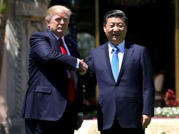 File pic of Donald Trump and Xi Jinping 