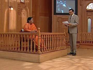 India TV Editor-in-chief Rajat Sharma grills Uma Bharti in Aap Ki Adalat 