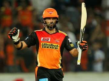 Yuvraj of SRH celebrates his fifty runs during the first match against RCB