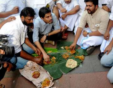 Youth Congress workers at a beef Festival in Kochi