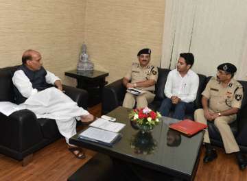 BSF exam topper with Home Minister Rajnath Singh last year
