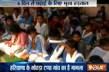 80 girl students of classes IX and X are on hunger strike in this Haryana villag