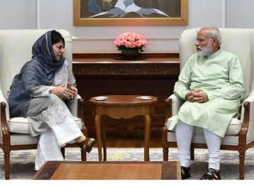 File pic of Mehbooba Mufti and Narendra Modi 