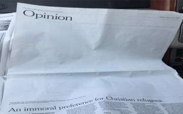 New York Times article replaced with blank space in Pakistan