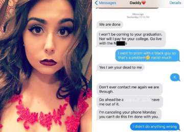 dad sends racist texts to daughter