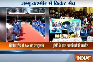 PoK anthem before match, terrorists’ pics near trophy