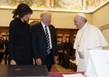 Donald Trump and First lady Melania meet Pope Francis at the Vatican