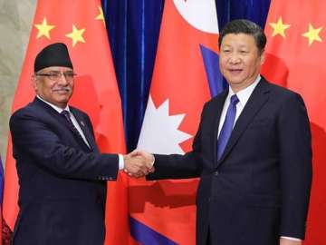 File pic - Nepal PM Prachanda and CHinese President Xi Jinping