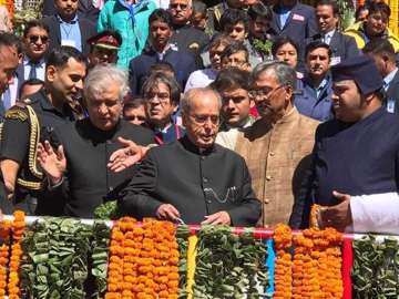President Pranab Mukherjee visits Badrinath shrine