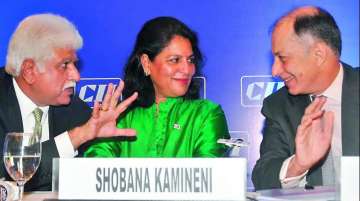 Shobana Kamineni with Naushad Forbes and Rakesh Mittal - File photo