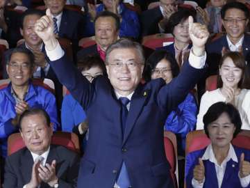 File pic of Moon Jae-in of the Democratic Party