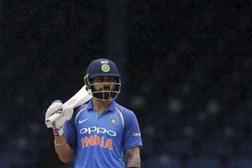 Virat Kohli in action during the 1st ODI against West Indies.