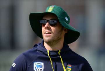 AB de Villiers of South Africa warms up before the one-day match