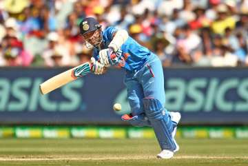 Ajinkya Rahane of India bats in action during the match 