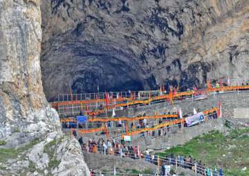File pic - Rajnath may be among first pilgrims at Amarnath shrine this year 