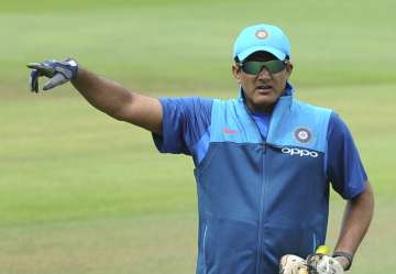 Anil Kumble during practice session