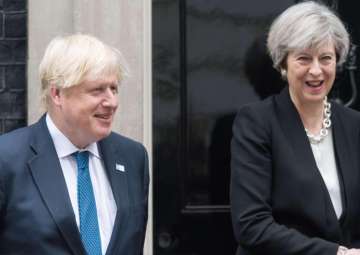 File pic - Boris Johnson denies plot to topple tottering Theresa May