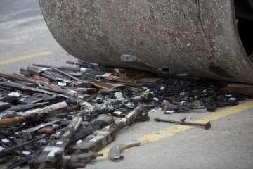 Brazil destroys over 4,000 guns seized from criminals