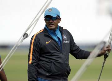 Former India coach Anil Kumble during a nets session