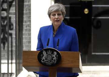 Theresa May addresses the press in Downing street, London