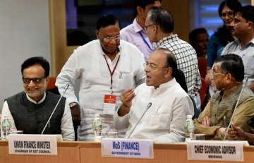 Jaitley at the 17th GST Council Meeting on Sunday 