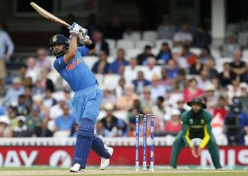 Virat Kohli plays a shot during the game against South Africa.