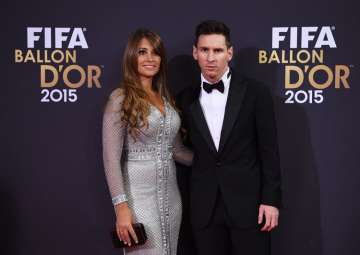 A file picture of Lionel Messi and Antonela Roccuzzo.