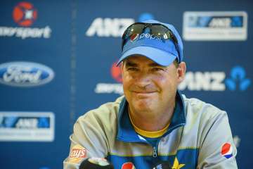 Mickey Arthur of Pakistan speaks to the media during a press conference