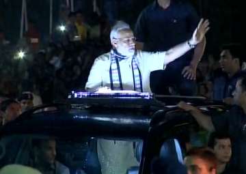 PM Modi roadshow in Rajkot