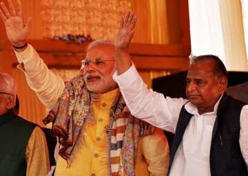File pic - Mulayam attends dinner hosted by CM Yogi for PM Modi