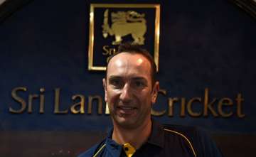 Former South African cricketer Nic Pothas looks on during a press conference