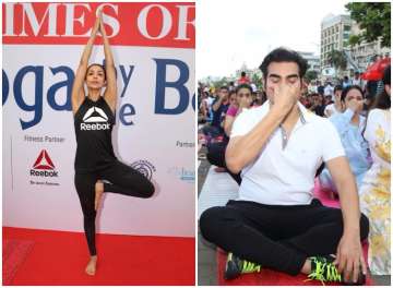  Malaika Arora and Arbaaz Khan International Yoga Day 