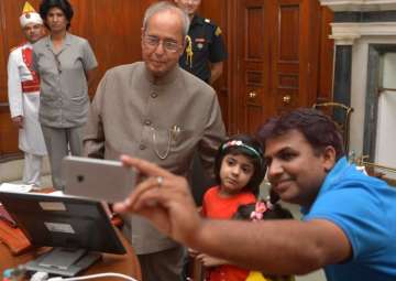 President Mukherjee launches 'Selfie with Daughter' mobile app 