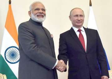 PM Narendra Modi meets Russian President Vladimir Putin  