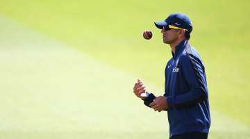 Rahul Dravid of India looks on during an India nets session