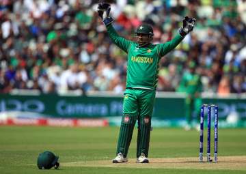Pakistan captain Sarfraz Ahmed in action during the game against Sri Lanka.