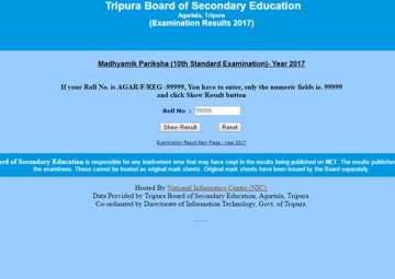 Tripura Board Declares Class 10th Results