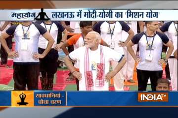 PM Modi at Yoga Day celebrations in Lucknow