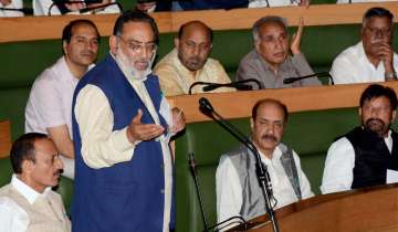 JK FM Haseeb Drabu addresses Assembly to pass the SGST Act in the state Friday